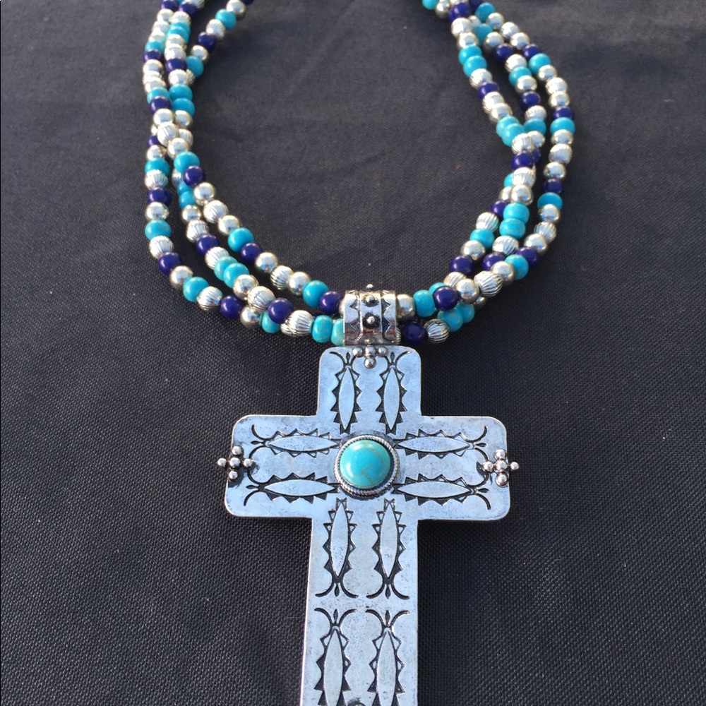 Western style cross chunky Necklace